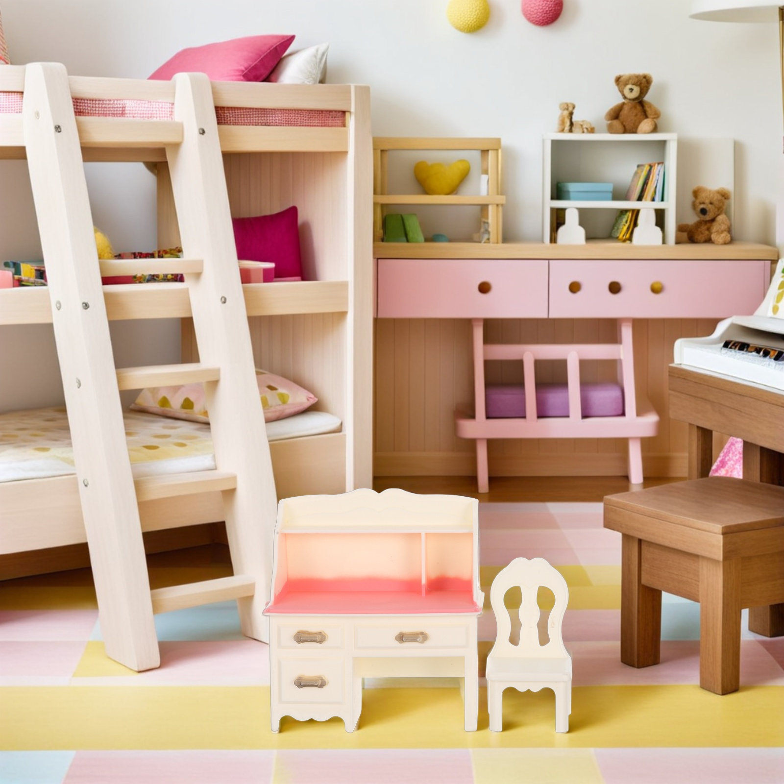 5Sets Miniature Dollhouse Furn - Office Furniture And Desks ulasan dan harga
