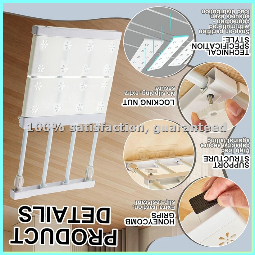 4 Pcs Closet Tension Shelf Rod - Locker Storage Metal ulasan dan harga