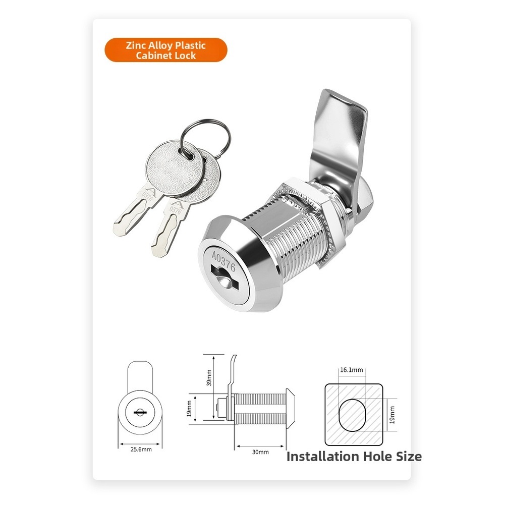 Cabinet Door Lock Made of Zinc - Locker Storage Metal ulasan dan harga
